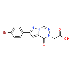 ChemSpider 2D Image | [2-(4-Bromophenyl)-4-oxopyrazolo[1,5-d][1,2,4]triazin-5(4H)-yl]acetic acid | C13H9BrN4O3