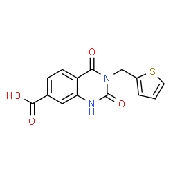 ChemSpider 2D Image | 2,4-Dioxo-3-(2-thienylmethyl)-1,2,3,4-tetrahydro-7-quinazolinecarboxylic acid | C14H10N2O4S