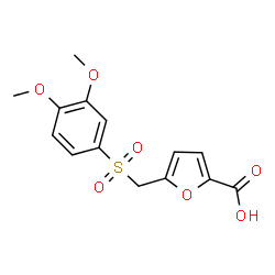 ChemSpider 2D Image | 5-{[(3,4-Dimethoxyphenyl)sulfonyl]methyl}-2-furoic acid | C14H14O7S