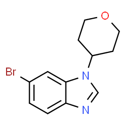 ChemSpider 2D Image | 6-Bromo-1-(tetrahydro-2H-pyran-4-yl)-1H-benzimidazole | C12H13BrN2O