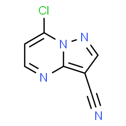 ChemSpider 2D Image | 7-Chloropyrazolo[1,5-a]pyrimidine-3-carbonitrile | C7H3ClN4