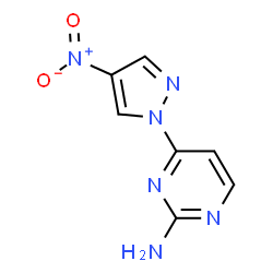 ChemSpider 2D Image | 4-(4-Nitro-1H-pyrazol-1-yl)-2-pyrimidinamine | C7H6N6O2