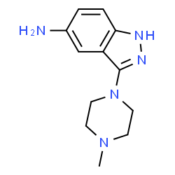 ChemSpider 2D Image | 3-(4-Methyl-1-piperazinyl)-1H-indazol-5-amine | C12H17N5