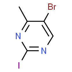 ChemSpider 2D Image | 5-Bromo-2-iodo-4-methylpyrimidine | C5H4BrIN2