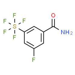 ChemSpider 2D Image | 3-Fluoro-5-(pentafluoro-lambda~6~-sulfanyl)benzamide | C7H5F6NOS