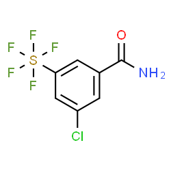 ChemSpider 2D Image | 3-Chloro-5-(pentafluoro-lambda~6~-sulfanyl)benzamide | C7H5ClF5NOS