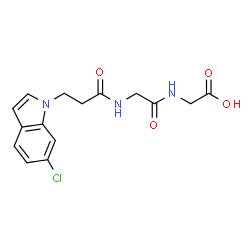 ChemSpider 2D Image | N-[3-(6-Chloro-1H-indol-1-yl)propanoyl]glycylglycine | C15H16ClN3O4