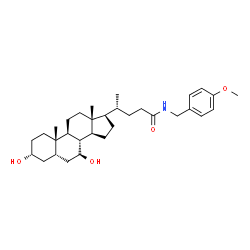 ChemSpider 2D Image | (3alpha,5beta,7beta,8xi)-3,7-Dihydroxy-N-(4-methoxybenzyl)cholan-24-amide | C32H49NO4