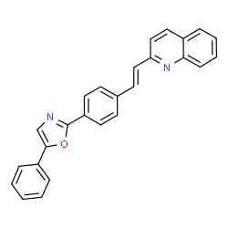 ChemSpider 2D Image | 2-{(E)-2-[4-(5-Phenyl-1,3-oxazol-2-yl)phenyl]vinyl}quinoline | C26H18N2O