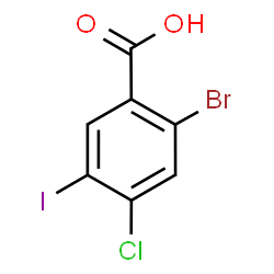 ChemSpider 2D Image | 2-Bromo-4-chloro-5-iodobenzoic acid | C7H3BrClIO2