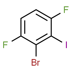 ChemSpider 2D Image | 2-Bromo-1,4-difluoro-3-iodobenzene | C6H2BrF2I