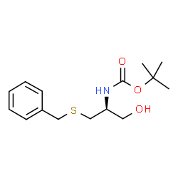 ChemSpider 2D Image | tert-Butyl [(2S)-1-(benzylsulfanyl)-3-hydroxypropan-2-yl]carbamate | C15H23NO3S