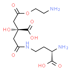 ChemSpider 2D Image | 4-{[(3S)-3-Amino-3-carboxypropyl]amino}-2-[2-(2-aminoethoxy)-2-oxoethyl]-2-hydroxy-4-oxobutanoic acid | C12H21N3O8