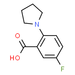 ChemSpider 2D Image | 5-Fluoro-2-pyrrolidinobenzoic Acid | C11H12FNO2