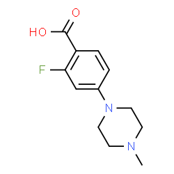 ChemSpider 2D Image | 2-Fluoro-4-(4-methyl-1-piperazinyl)benzoic acid | C12H15FN2O2
