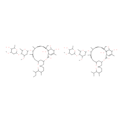 ChemSpider 2D Image | 21',24'-Dihydroxy-6-isopropyl-5,11',13',22'-tetramethyl-2'-oxo-3,4,5,6-tetrahydrospiro[pyran-2,6'-[3,7,19]trioxatetracyclo[15.6.1.1~4,8~.0~20,24~]pentacosa[10,14,16,22]tetraen]-12'-yl 2,6-dideoxy-4-O-
(2,6-dideoxy-3-O-methylhexopyranosyl)-3-O-methylhexopyranoside - 6-sec-butyl-21',24'-dihydroxy-5,11',13',22'-tetramethyl-2'-oxo-3,4,5,6-tetrahydrospiro[pyran-2,6'-[3,7,19]trioxatetracyclo[15.6.1.1~4,8
~.0~20,24~]pentacosa[10,14,16,22]tetraen]-12'-yl 2,6-dideoxy-4-O-(2,6-dideoxy-3-O-methylhexopyranosyl)-3-O-methylhexopyranoside (1:1) | C95H146O28