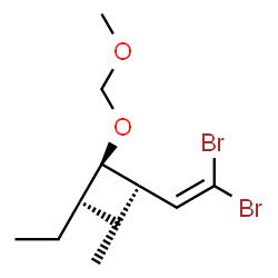 ChemSpider 2D Image | (3S,4R,5S)-1,1-Dibromo-4-(methoxymethoxy)-3,5-dimethyl-1-heptene | C11H20Br2O2