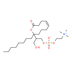 ChemSpider 2D Image | 2-[(4Z)-4-Heptadecenoyloxy]-3-hydroxypropyl 2-(trimethylammonio)ethyl phosphate | C25H50NO7P