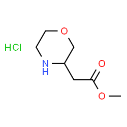 ChemSpider 2D Image | Methyl 2-(morpholin-3-yl)acetate hydrochloride | C7H14ClNO3