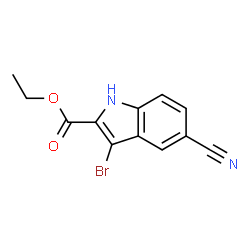 ChemSpider 2D Image | Ethyl 3-bromo-5-cyano-1H-indole-2-carboxylate | C12H9BrN2O2