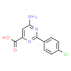 ChemSpider 2D Image | 6-Amino-2-(4-chlorophenyl)-4-pyrimidinecarboxylic acid | C11H8ClN3O2