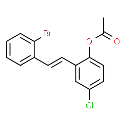 ChemSpider 2D Image | 2-[(E)-2-(2-Bromophenyl)vinyl]-4-chlorophenyl acetate | C16H12BrClO2
