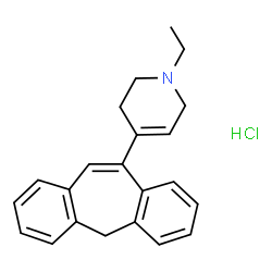 ChemSpider 2D Image | 4-(5H-Dibenzo[a,d][7]annulen-10-yl)-1-ethyl-1,2,3,6-tetrahydropyridine hydrochloride (1:1) | C22H24ClN