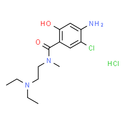 ChemSpider 2D Image | 4-Amino-5-chloro-N-[2-(diethylamino)ethyl]-2-hydroxy-N-methylbenzamide hydrochloride (1:1) | C14H23Cl2N3O2