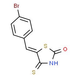 ChemSpider 2D Image | (5Z)-5-(4-Bromobenzylidene)-4-thioxo-1,3-thiazolidin-2-one | C10H6BrNOS2