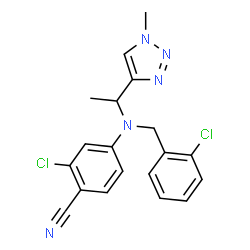 ChemSpider 2D Image | 2-Chloro-4-{(2-chlorobenzyl)[1-(1-methyl-1H-1,2,3-triazol-4-yl)ethyl]amino}benzonitrile | C19H17Cl2N5