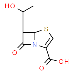 ChemSpider 2D Image | 6-(1-Hydroxyethyl)-7-oxo-4-thia-1-azabicyclo[3.2.0]hept-2-ene-2-carboxylic acid | C8H9NO4S