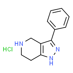 ChemSpider 2D Image | 3-phenyl-4,5,6,7-tetrahydro-1H-pyrazolo[4,3-c]pyridine hydrochloride | C12H14ClN3