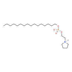 ChemSpider 2D Image | Hexadecyl 2-(1-methyl-1-pyrrolidiniumyl)ethyl phosphate | C23H48NO4P