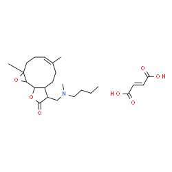 ChemSpider 2D Image | (4Z)-8-{[Butyl(methyl)amino]methyl}-1a,5-dimethyl-2,3,6,7,7a,8,10a,10b-octahydrooxireno[9,10]cyclodeca[1,2-b]furan-9(1aH)-one (2E)-2-butenedioate (1:1) | C24H37NO7