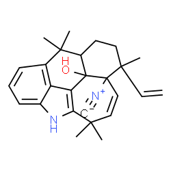 ChemSpider 2D Image | 8a-Isocyano-5,5,8,11,11-pentamethyl-8-vinyl-1,5,5a,6,7,8,8a,11-octahydro-8bH-1-azacyclohepta[mno]aceanthrylen-8b-ol | C26H30N2O