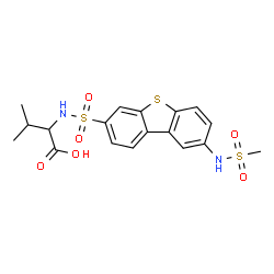 ChemSpider 2D Image | N-({8-[(Methylsulfonyl)amino]dibenzo[b,d]thiophen-3-yl}sulfonyl)valine | C18H20N2O6S3