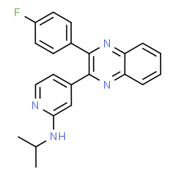 ChemSpider 2D Image | 4-[3-(4-Fluorophenyl)-2-quinoxalinyl]-N-isopropyl-2-pyridinamine | C22H19FN4