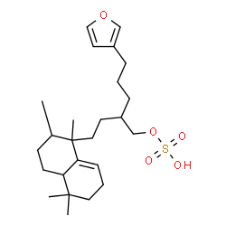 ChemSpider 2D Image | 5-(3-Furyl)-2-[2-(1,2,5,5-tetramethyl-1,2,3,4,4a,5,6,7-octahydro-1-naphthalenyl)ethyl]pentyl hydrogen sulfate | C25H40O5S