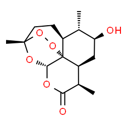 ChemSpider 2D Image | (1S,4S,5S,6S,8S,9R,12S,13R)-6-Hydroxy-1,5,9-trimethyl-11,14,15,16-tetraoxatetracyclo[10.3.1.0~4,13~.0~8,13~]hexadecan-10-one | C15H22O6