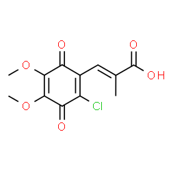 ChemSpider 2D Image | (2E)-3-(2-Chloro-4,5-dimethoxy-3,6-dioxo-1,4-cyclohexadien-1-yl)-2-methylacrylic acid | C12H11ClO6