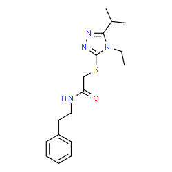 ChemSpider 2D Image | 2-[(4-Ethyl-5-isopropyl-4H-1,2,4-triazol-3-yl)sulfanyl]-N-(2-phenylethyl)acetamide | C17H24N4OS