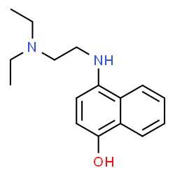 ChemSpider 2D Image | 4-{[2-(Diethylamino)ethyl]amino}-1-naphthol | C16H22N2O