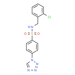 ChemSpider 2D Image | N-(2-Chloro-benzyl)-4-tetrazol-1-yl-benzenesulfonamide | C14H12ClN5O2S