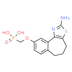 ChemSpider 2D Image | {[(2-Amino-5,6-dihydro-4H-benzo[6,7]cyclohepta[1,2-d][1,3]thiazol-9-yl)oxy]methyl}phosphonic acid | C13H15N2O4PS