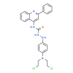 ChemSpider 2D Image | 2-{4-[Bis(2-chloroethyl)amino]phenyl}-N-(2-phenyl-4-quinolinyl)hydrazinecarboxamide | C26H25Cl2N5O