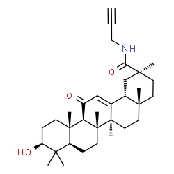 ChemSpider 2D Image | (3beta)-3-Hydroxy-11-oxo-N-(2-propyn-1-yl)olean-12-en-30-amide | C33H49NO3