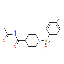 ChemSpider 2D Image | N-Acetyl-1-[(4-fluorophenyl)sulfonyl]-4-piperidinecarboxamide | C14H17FN2O4S