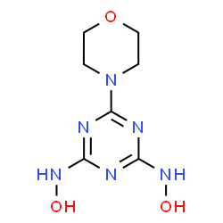 ChemSpider 2D Image | N,N'-Dihydroxy-6-(4-morpholinyl)-1,3,5-triazine-2,4-diamine | C7H12N6O3