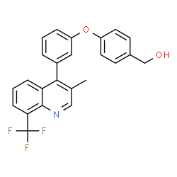 ChemSpider 2D Image | (4-{3-[3-Methyl-8-(trifluoromethyl)-4-quinolinyl]phenoxy}phenyl)methanol | C24H18F3NO2
