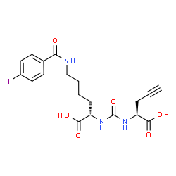 ChemSpider 2D Image | N~2~-{[(1S)-1-Carboxy-3-butyn-1-yl]carbamoyl}-N~6~-(4-iodobenzoyl)-L-lysine | C19H22IN3O6